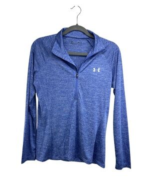 Under Armour Heat Gear Loose Fit Periwinkle Blue Half Zip Long Sleeve Top Medium